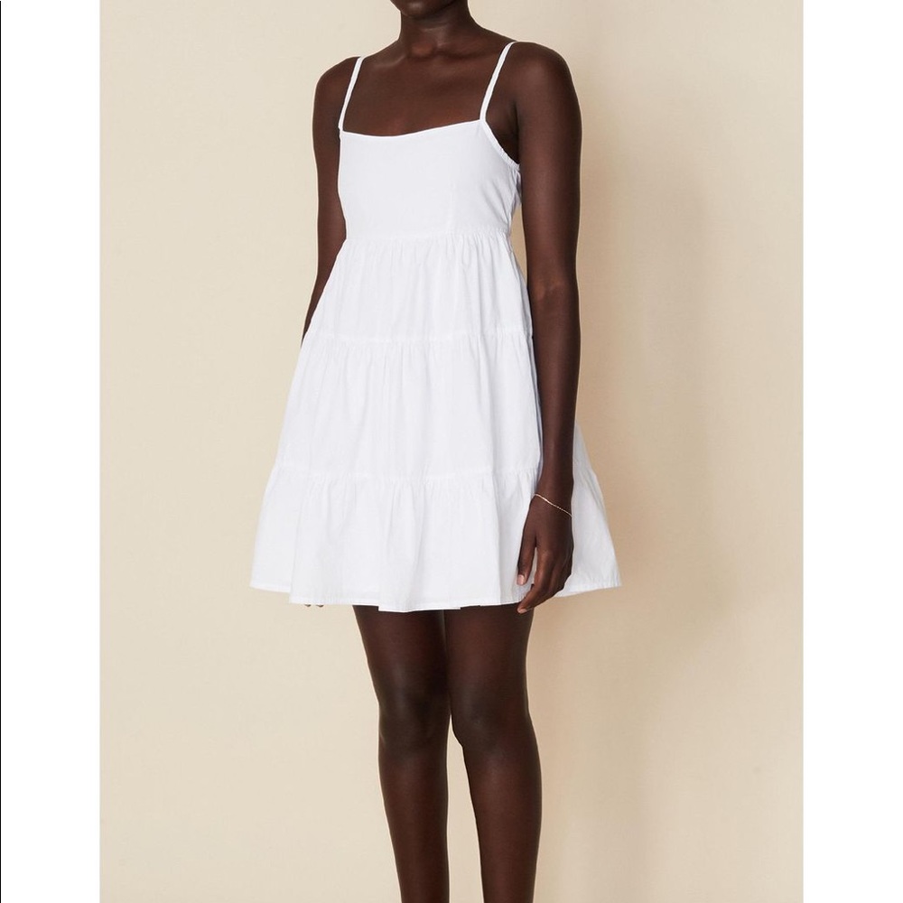 Faithfull Octavia White Cotton Poplin Mini Dress